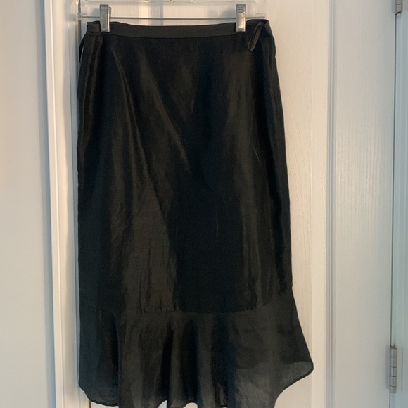 Banana Republic High Low Skirt ruffle romantic bohemian silk midi classic size 0 - Picture 9 of 11